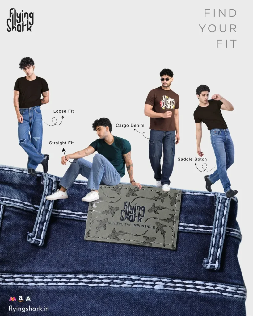 Get the fit of your choice at flyingshark.inAlso available on Ajio, Myntra and Amazon ....[ Men