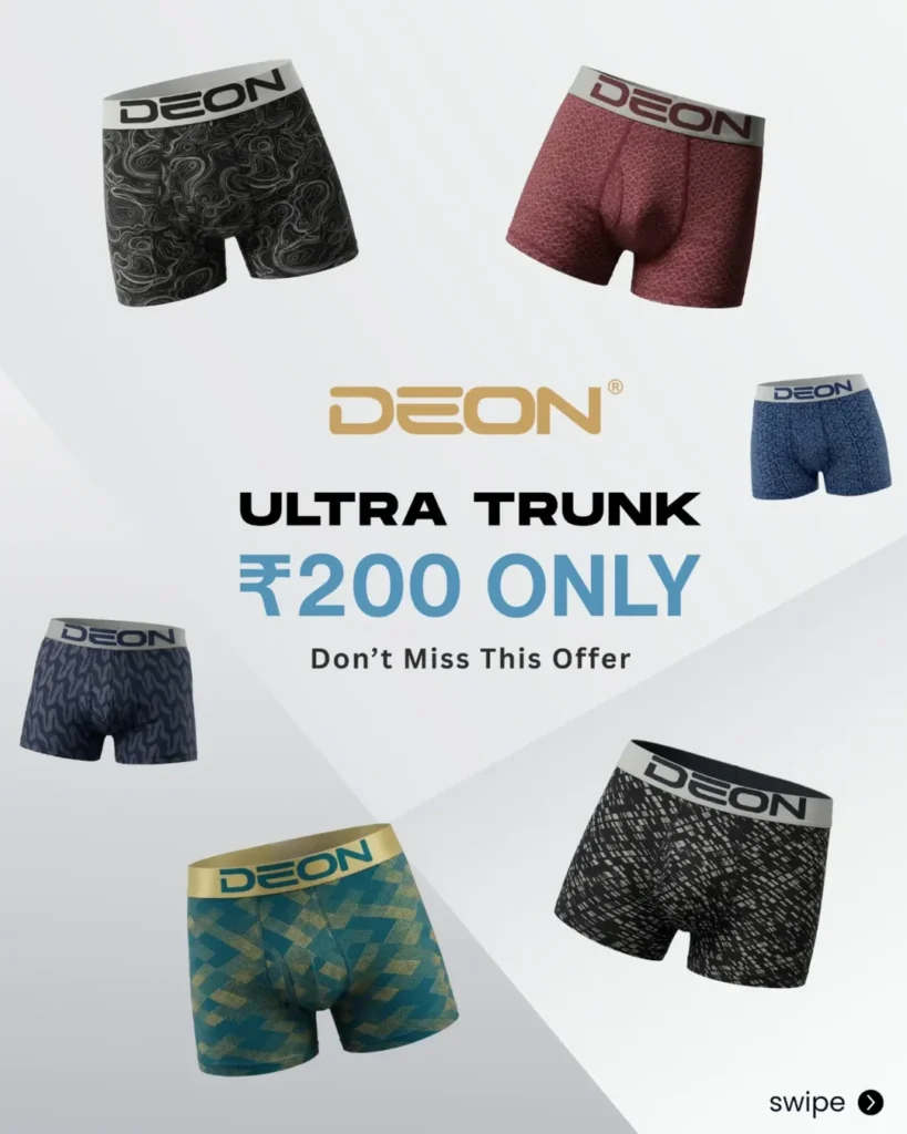 This is Real, upgrade your Innerwear Style at ₹200 only. 😍✨..Shop Now at deon.co.in...[ Mens